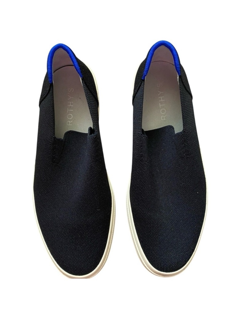 Rothys Mens Black Knit Slip On Sneakers Size 12 Shoes Casual Minimalist Washable